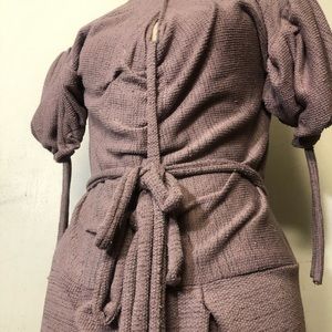 Double Tie Botanical Ruched Dress